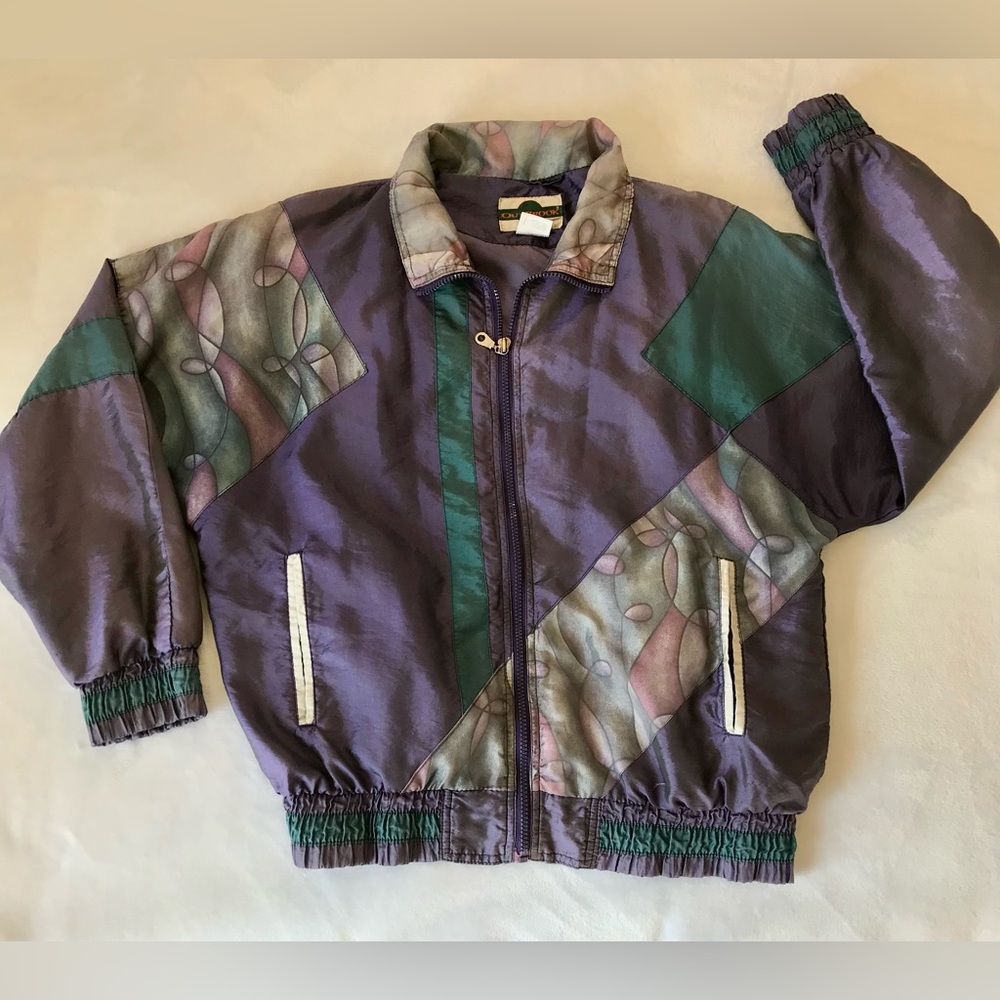 Vintage 90’s Era Athletic Full Zip-Up Windbreaker Women’s Size Medium
